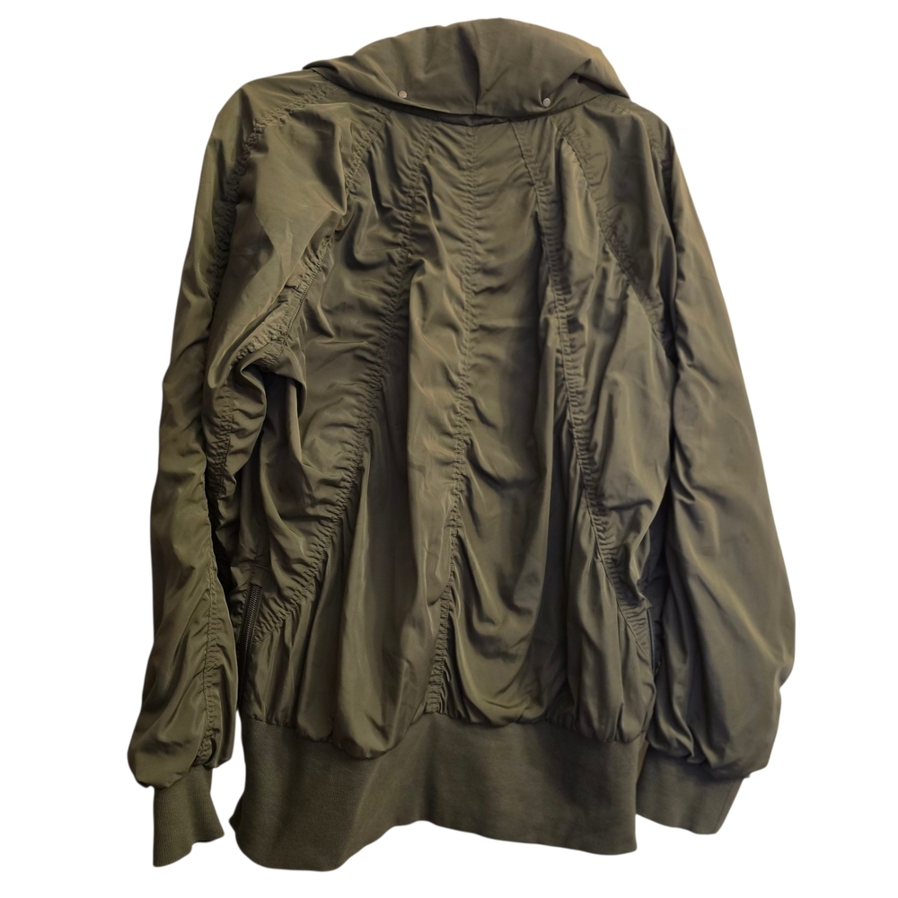 Athleta Womens Olive Windbraker Lightweight Jacket With Hood - Picture 2 of 7